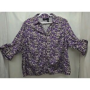 Maggie Barnes Womens Plus Size Button Up Shirt Office Casual 3X
